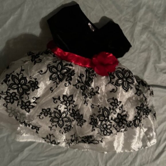 size extra small 4 girls girl dress four holiday red black Christmas - Picture 1 of 4